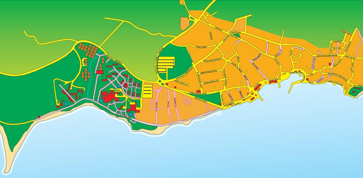 mapa brač chorvatsko
