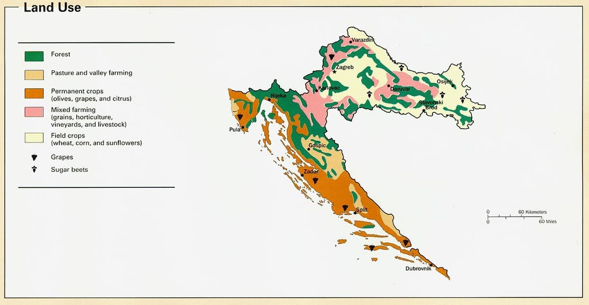 mapa chorvatska klimatu