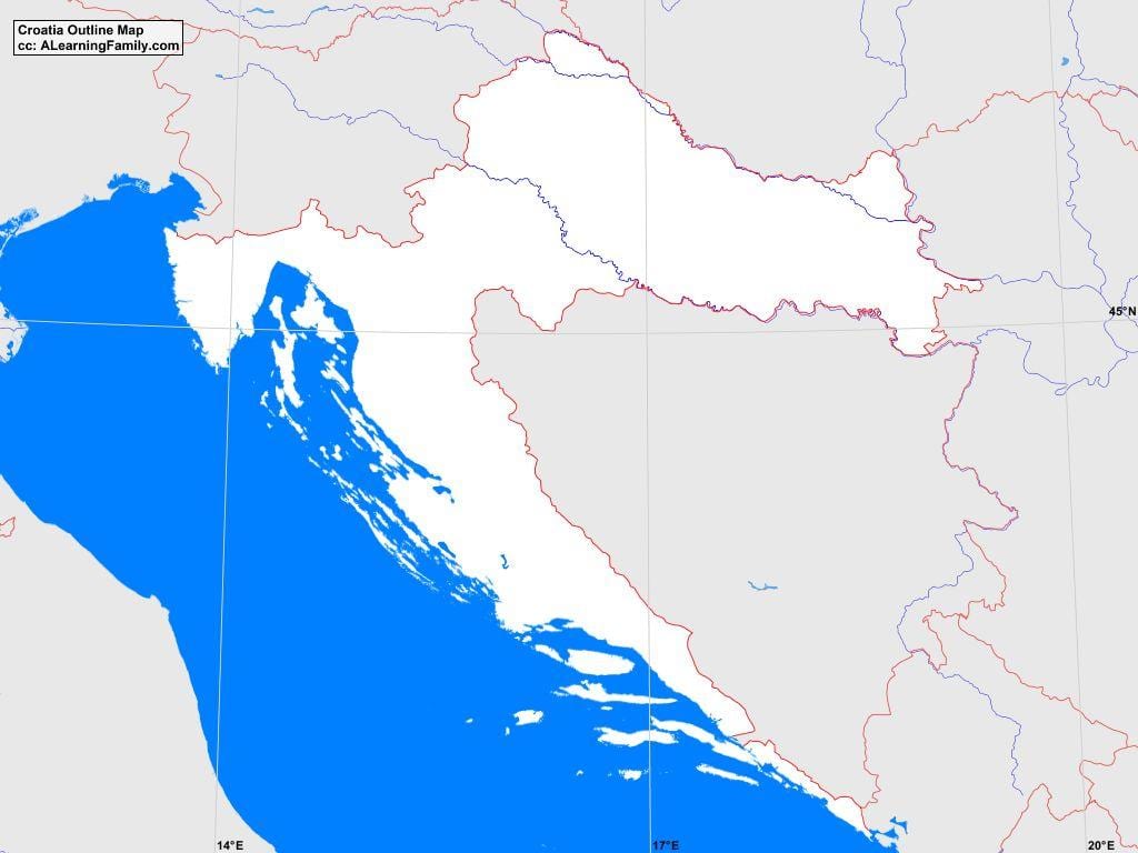 chorvatsko obrys mapy