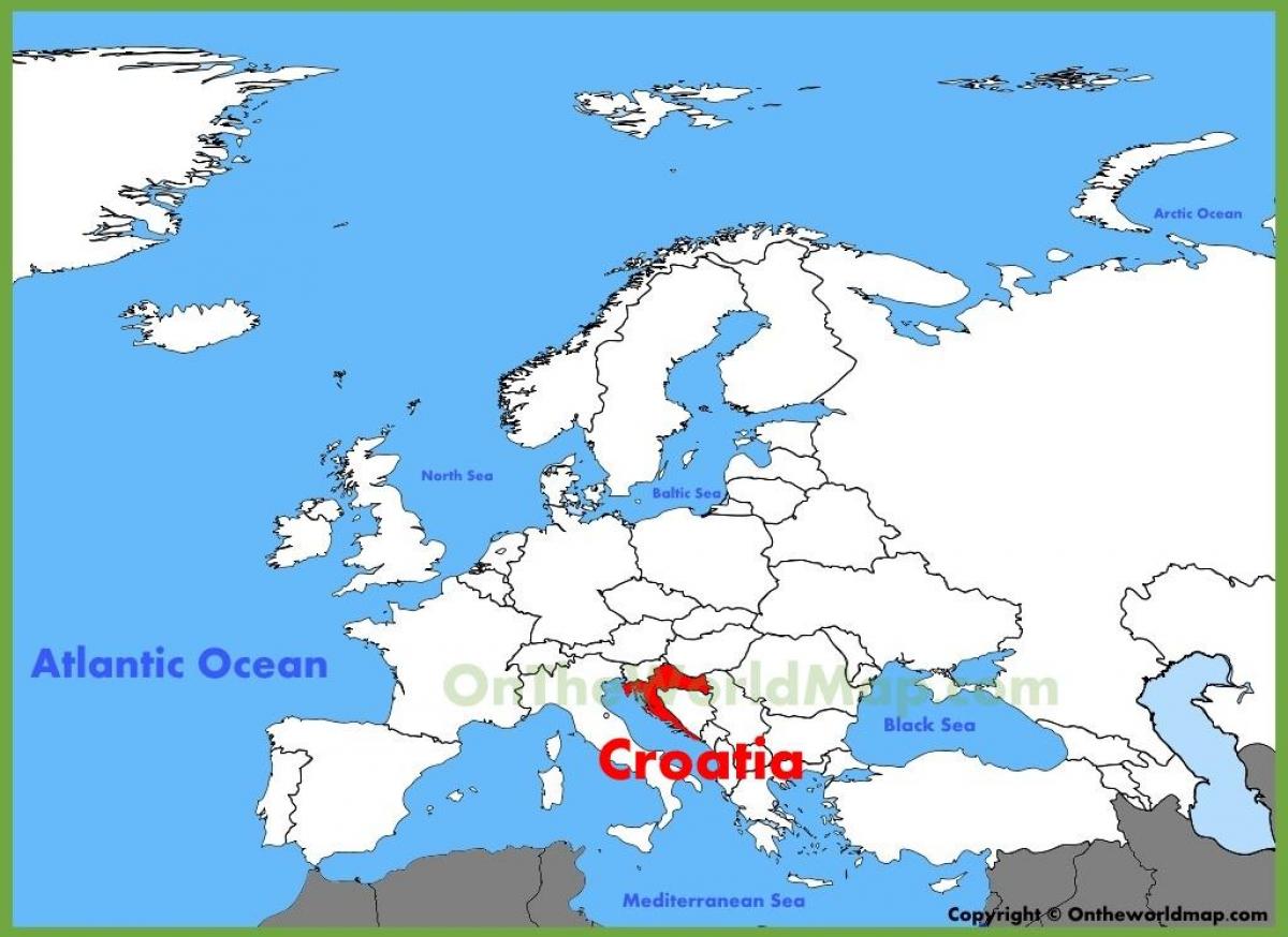 chorvatsko umístění na mapě světa