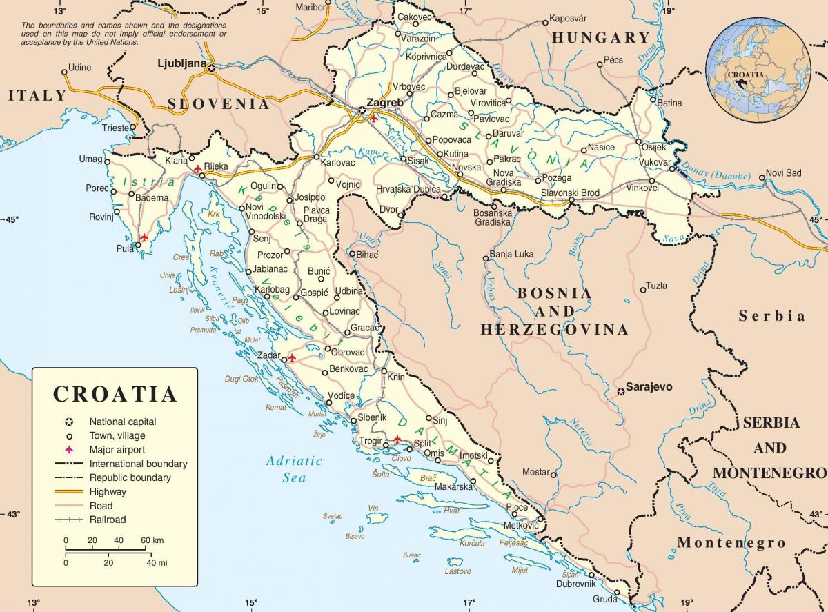 jízdní mapa chorvatska