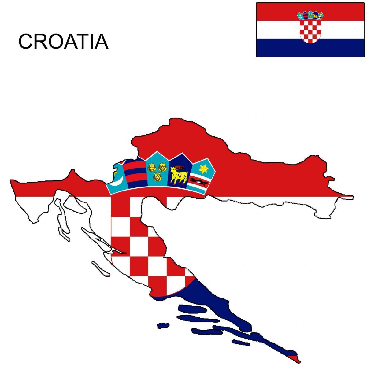 chorvatsko mapa vlajky