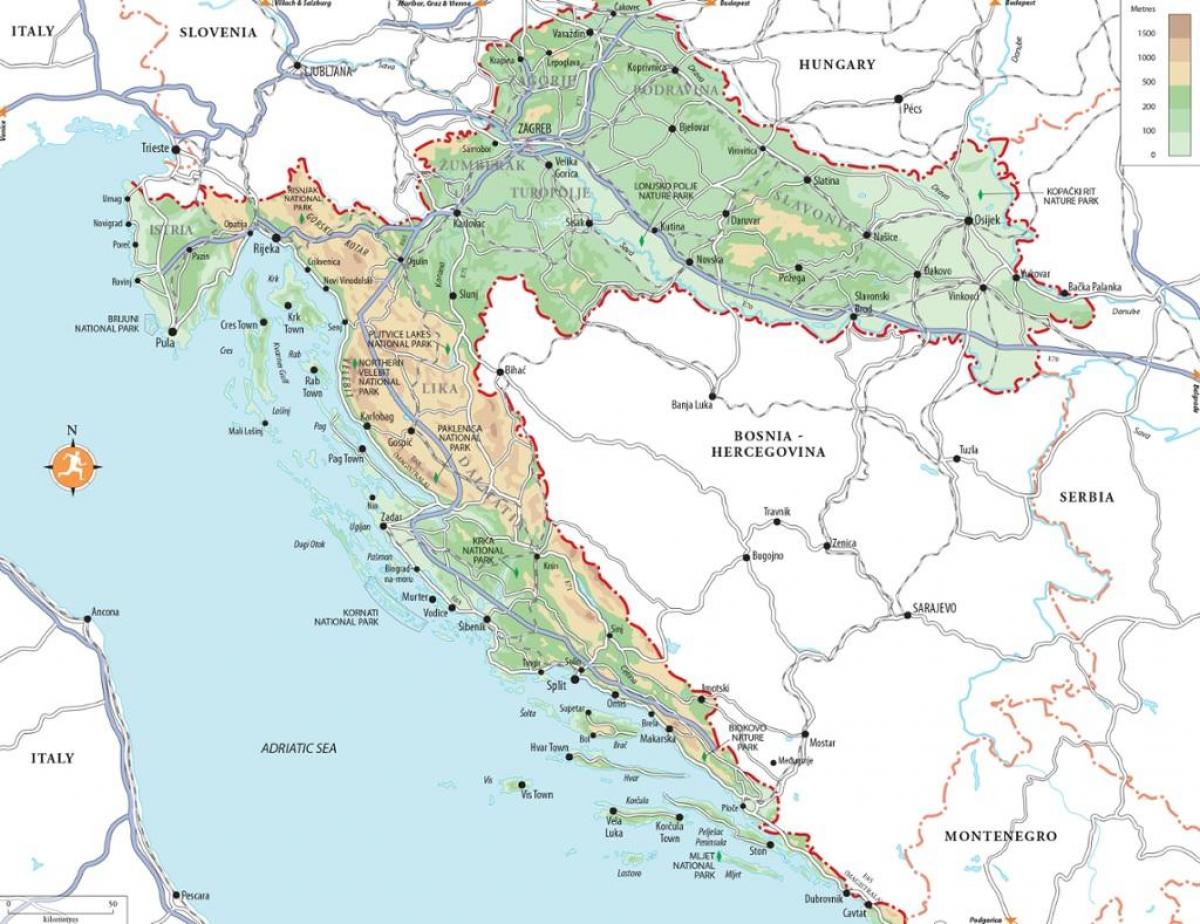 pláž zrće chorvatsko mapa