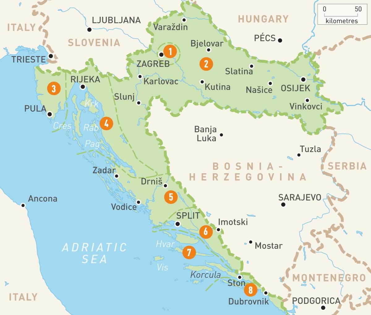 mapa street map cavtat chorvatsko
