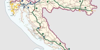 Mapa chorvatských dálnic