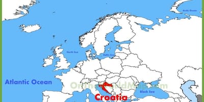 Chorvatsko umístění na mapě světa