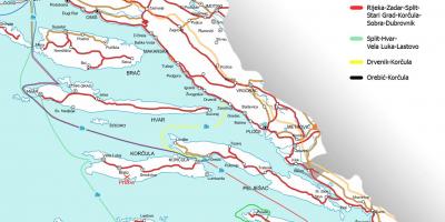 Mapa chorvatska ferry