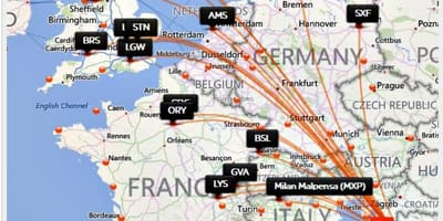Croatia airlines destinace mapě