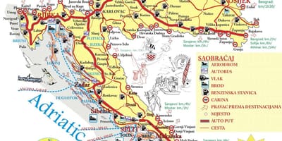 Dovolená chorvatsko destinace mapě