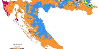 Mapa etnická mapa chorvatska