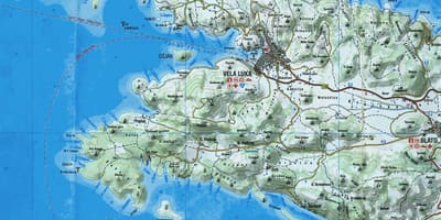 Mapě z korčula, chorvatsko