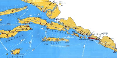 Chorvatsko mapa oblasti dubrovníku