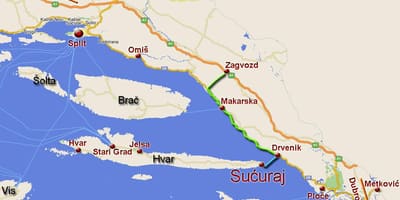 Mapa omiš chorvatsko