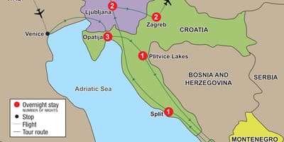 Mapa opatija chorvatsko
