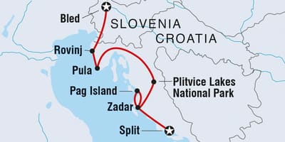 Plitvická chorvatsko mapa