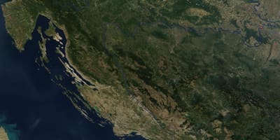 Mapa chorvatska satelitní